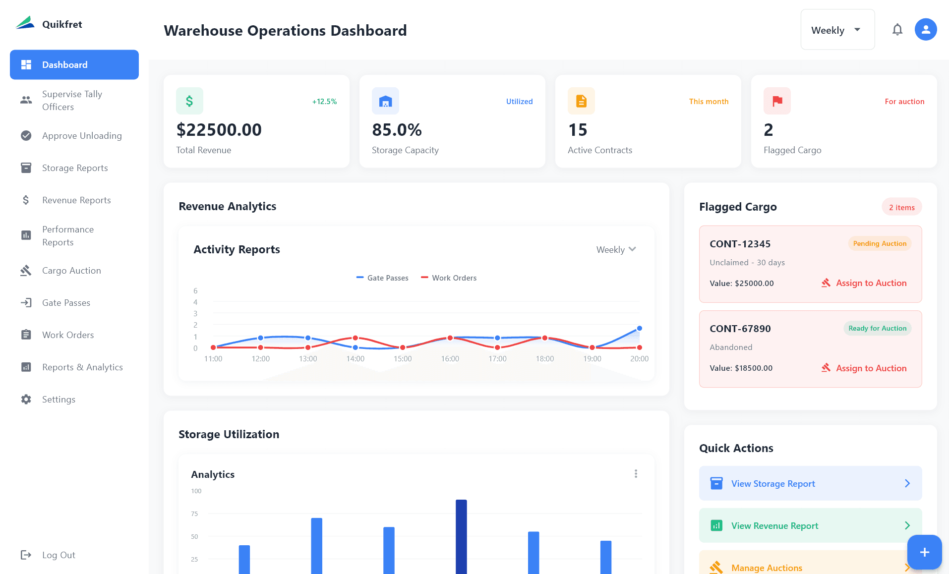 Warehouse Operator Dashboard